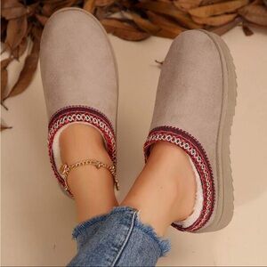 Cozy Beige Slip-On Women's Shoes